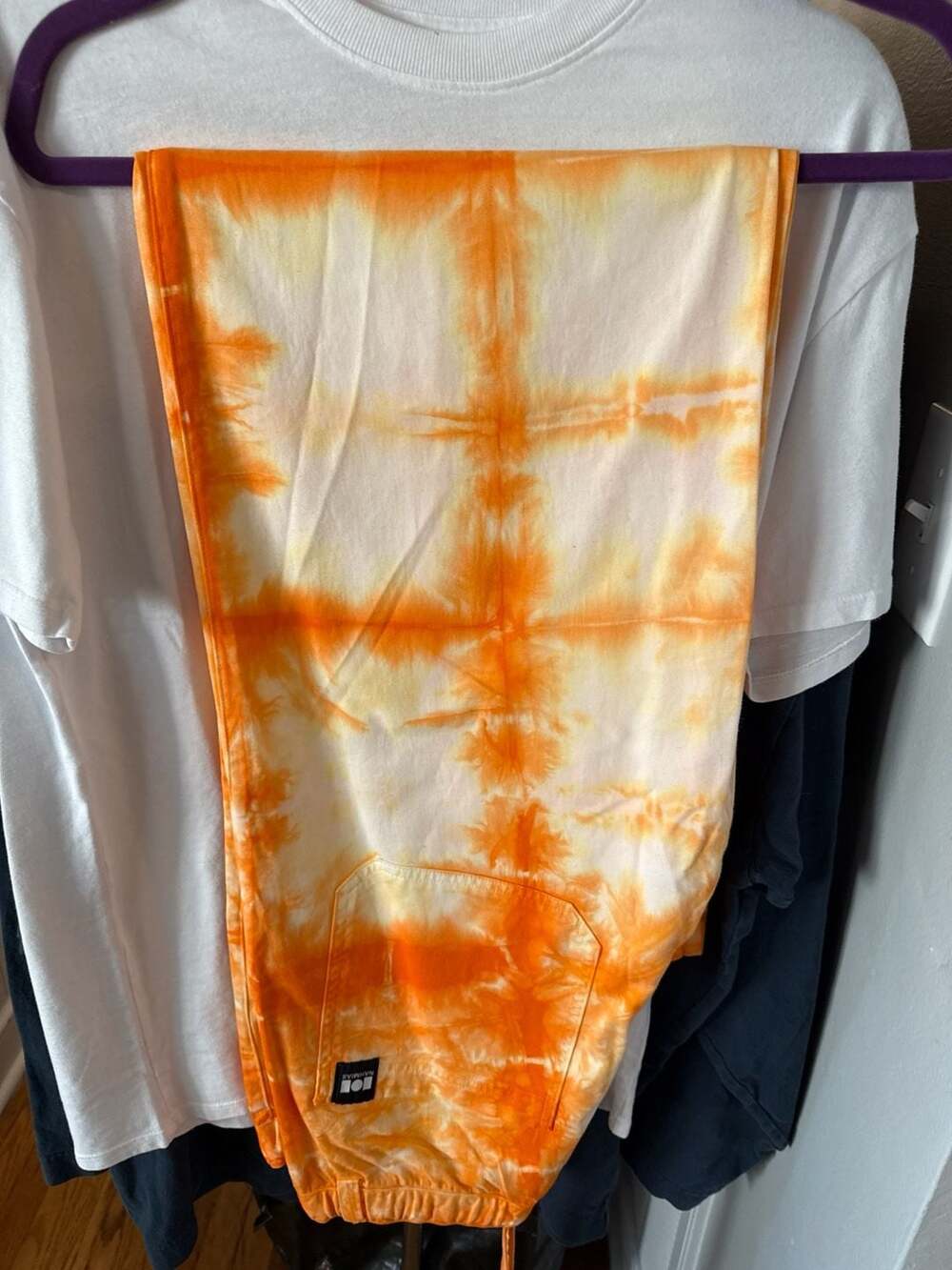 NAHMIAS Orange Tie-Dye Print Trousers